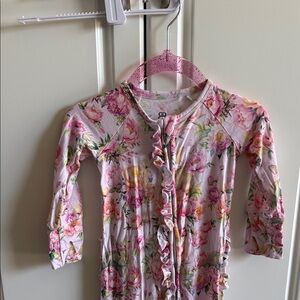 Bums and Roses Easter Bunny Footie - Pink Rose Print